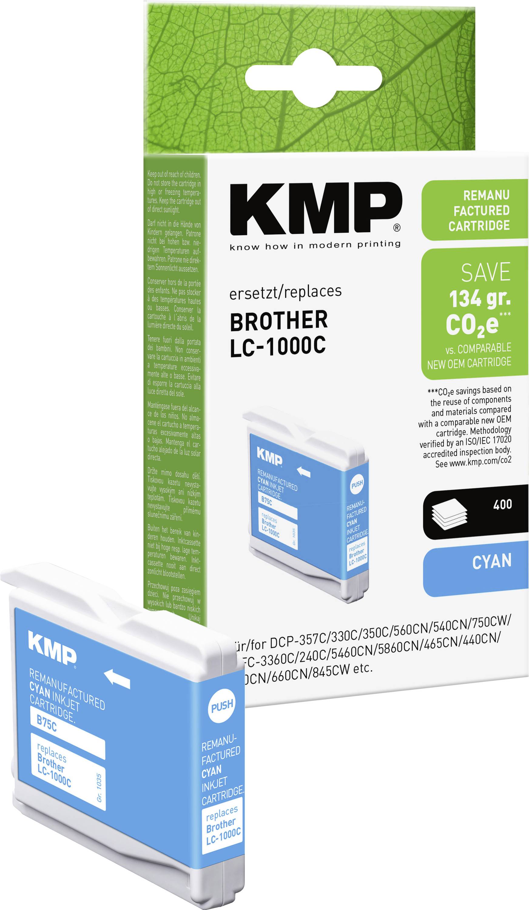 KMP črnilo zamenjava Brother LC-1000C kompatibilnost cianova B75C 1035,4003