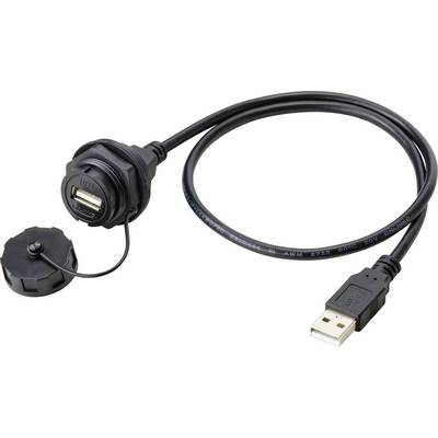 USB kabel s pokrovčkom in vtičnico za vgradnjo, pripravljen za montažo, omogoča varno priključitev in zaščito pred umazanijo.