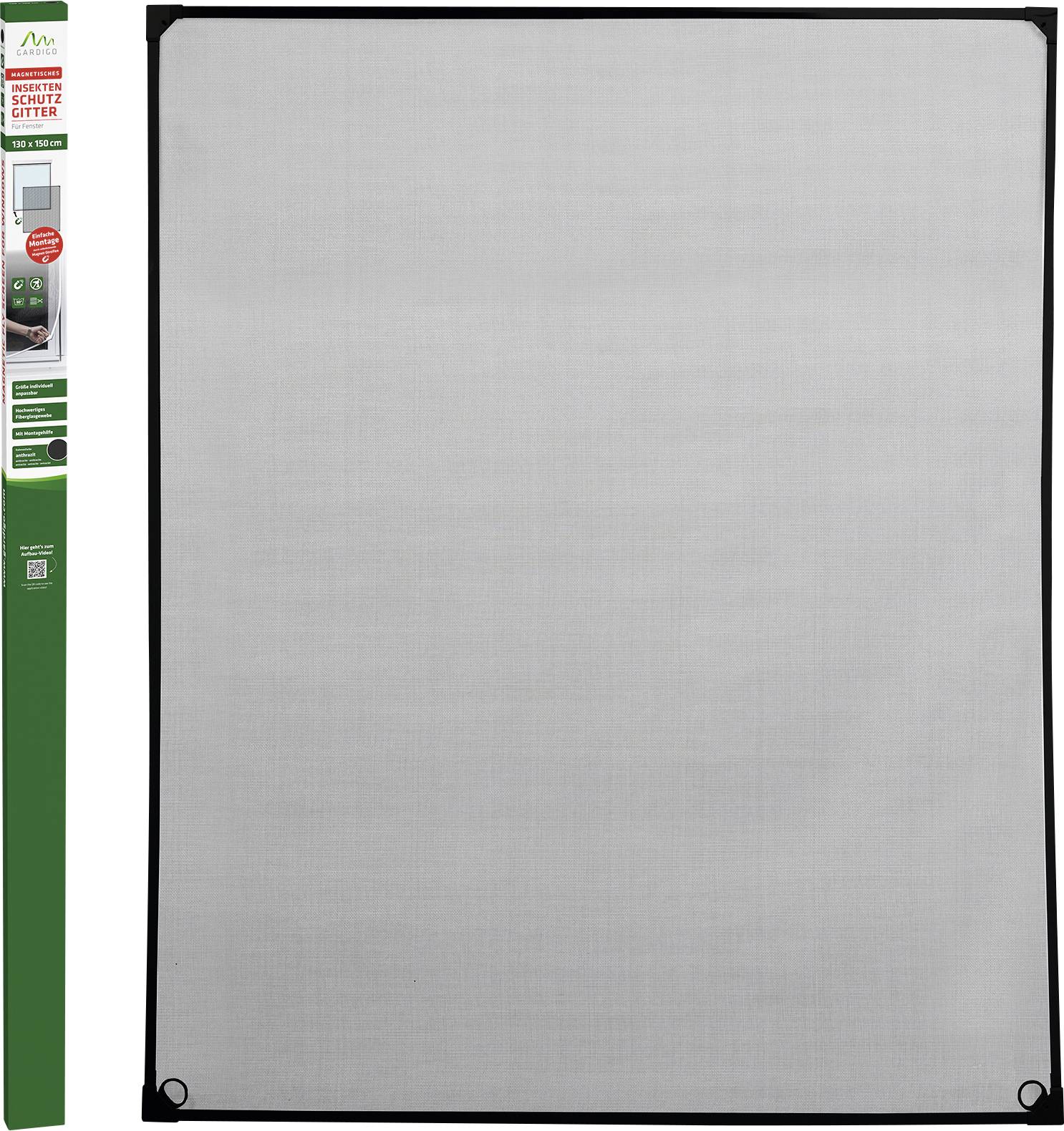 Gardigo 25305 okenska mreža za zaščito pred insekti (Š x V) 1300 mm x 1500 mm antracitna 1 kos-2
