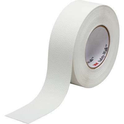 Kolut bele protizdrsne lepilne trake, ki se uporablja za varnostne namene na gladkih površinah.