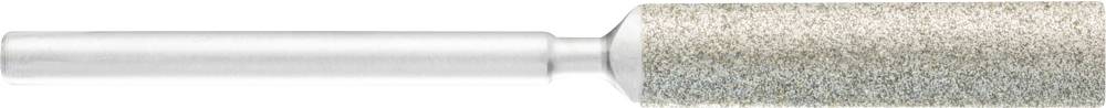 Cilindrična brusilna palica s kovinskim ročajem, namenjena glajenju ali ostenju materialov.