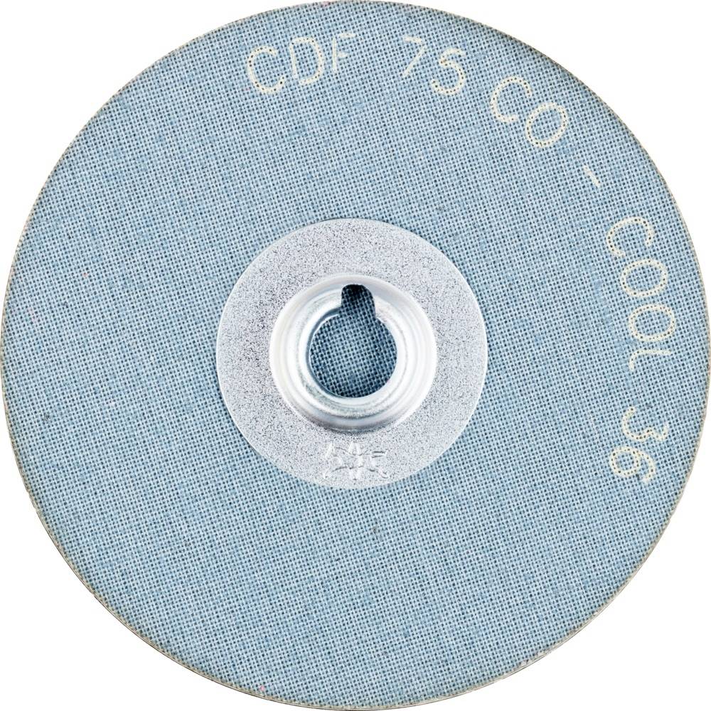 Modra brusilna plošča z napisom 'CDF 75 CO - COOL 36'.