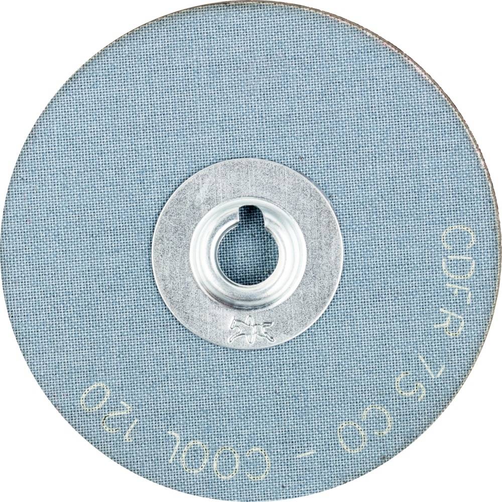 Na modrem brusilnem disku s centralnim kovinskim izrezom piše 'CD-R 75 CD-120 Cool'. Predvsem se uporablja za brušenje.