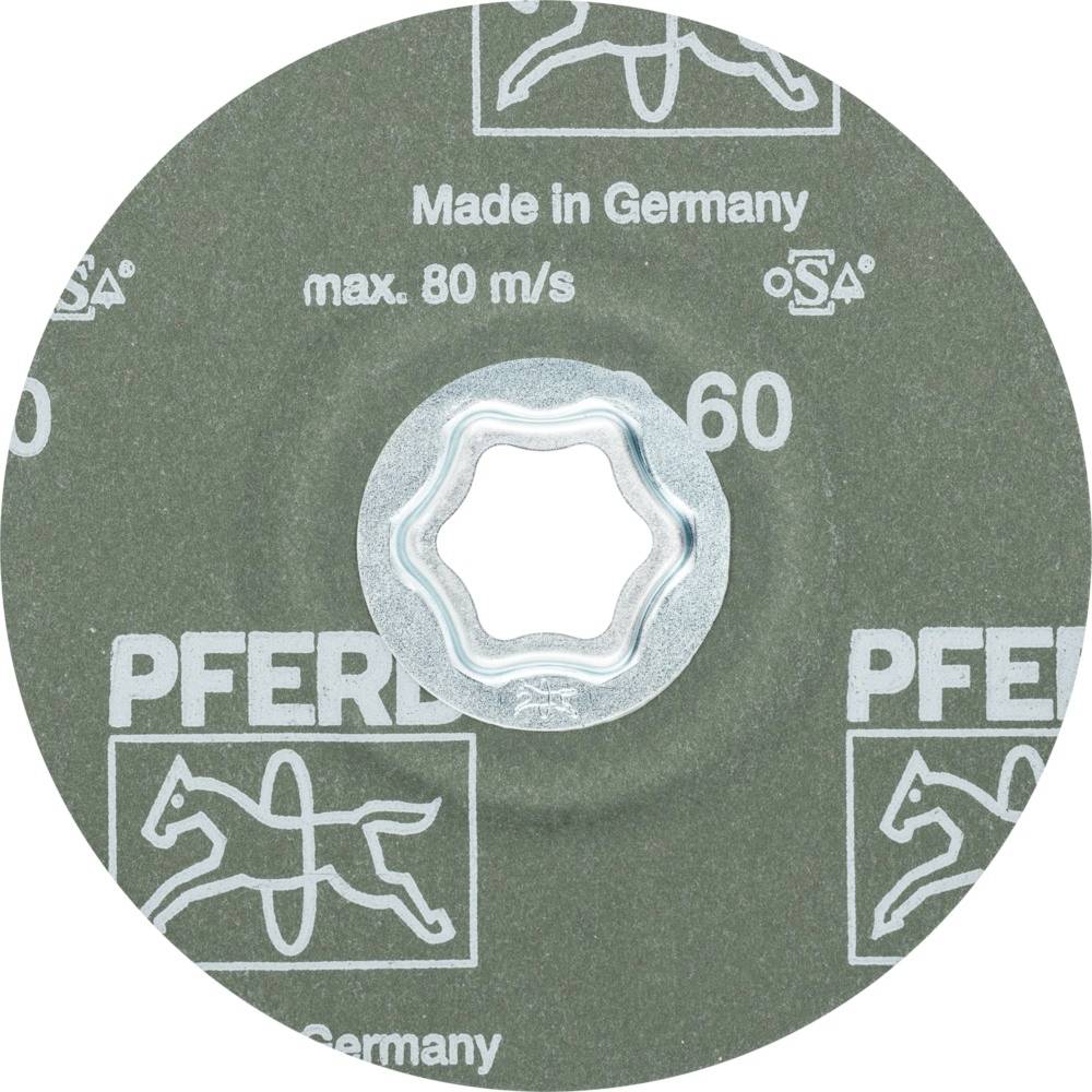 Brusilna plošča z napisom 'Made in Germany max. 80 m/s', 'PFERD' in drugimi tehničnimi simboli.