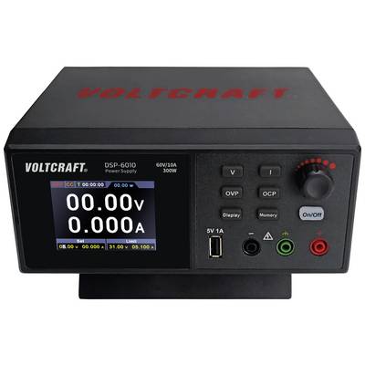 Elektronski napajalnik z digitalnim prikazovalnikom, ki prikazuje napetost in tok. Vsebuje kontrolne gumbe in priključke za električne sponke.