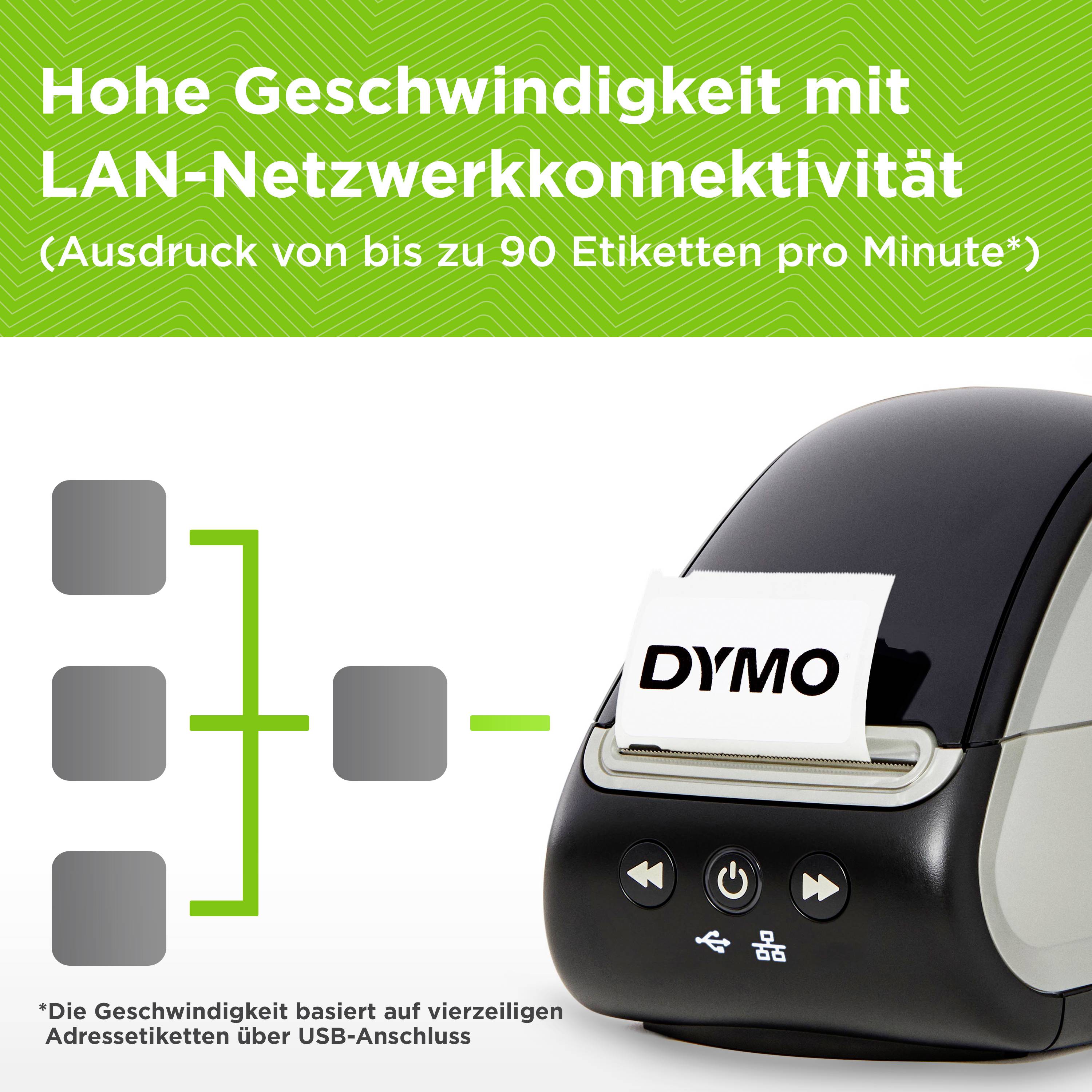 DYMO Labelwriter 550 Turbo tiskalnik etiket neposredna toplotna 300 x 300 dpi Širina etikete (maks.): 61 mm USB-5