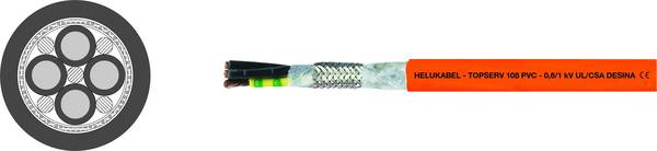 HELU TOPSERV® 108 servo kabel 4 G 4 mm² oranžna 707252 100 m