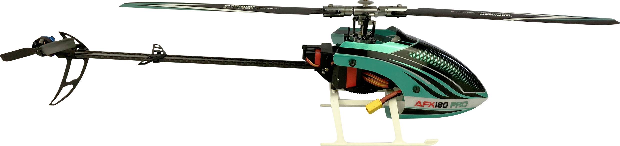 Daljinsko voden helikopter z zeleno in črno barvo. Na trupu je viden modelno ime 'ALZRC Devil 380 Pro'.