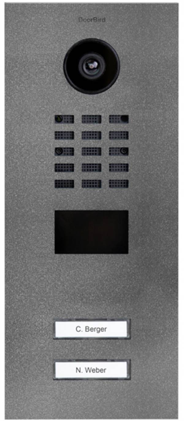 DoorBird D2102V IP video vratni domofon lan zunanja enota  legirano jeklo, železna sljuda (svilnato mat)