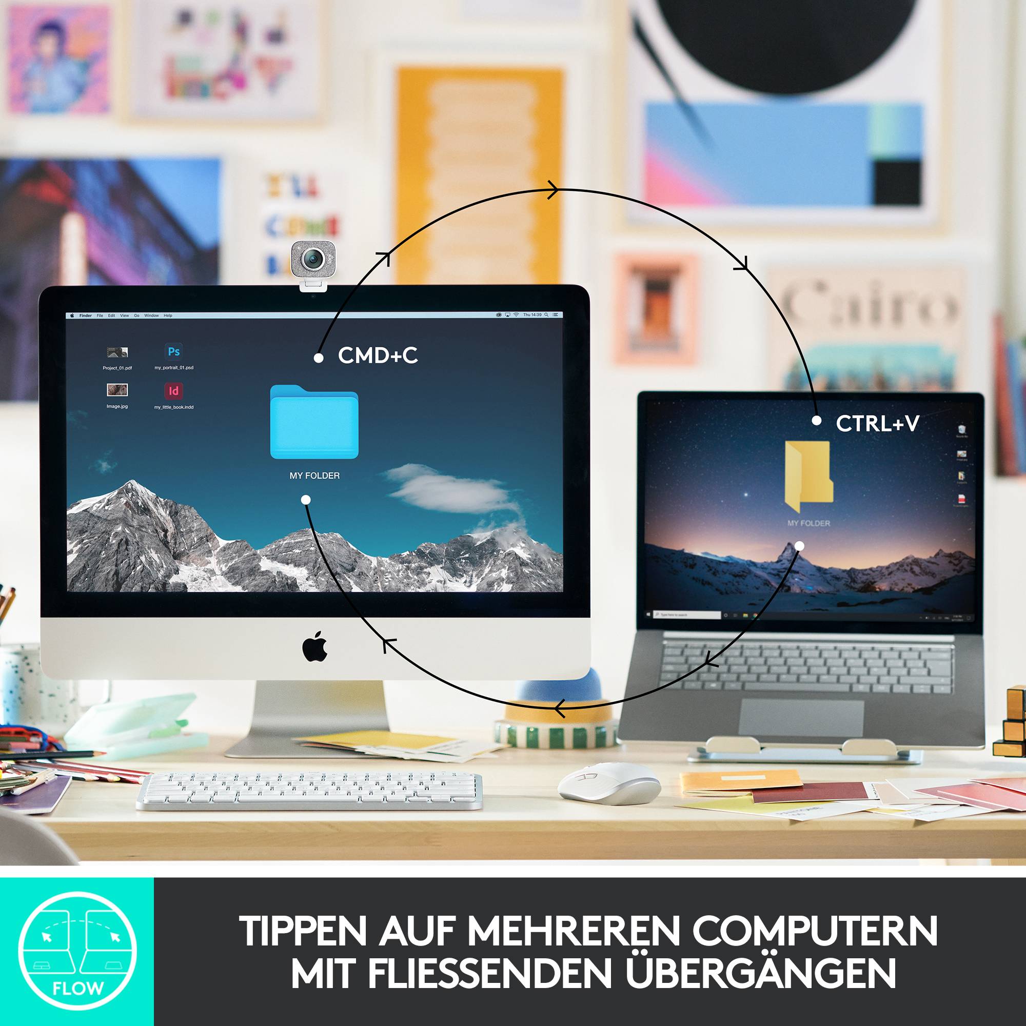 Logitech MX Keys Mini Bluetooth® tipkovnica nemčija, qwertz grafitna osvetljen, tihe tipke, funkcija povezovanja več nap-4