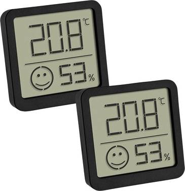 TFA Dostmann 2-pack termo/higrometer črna 30.5053.01.02