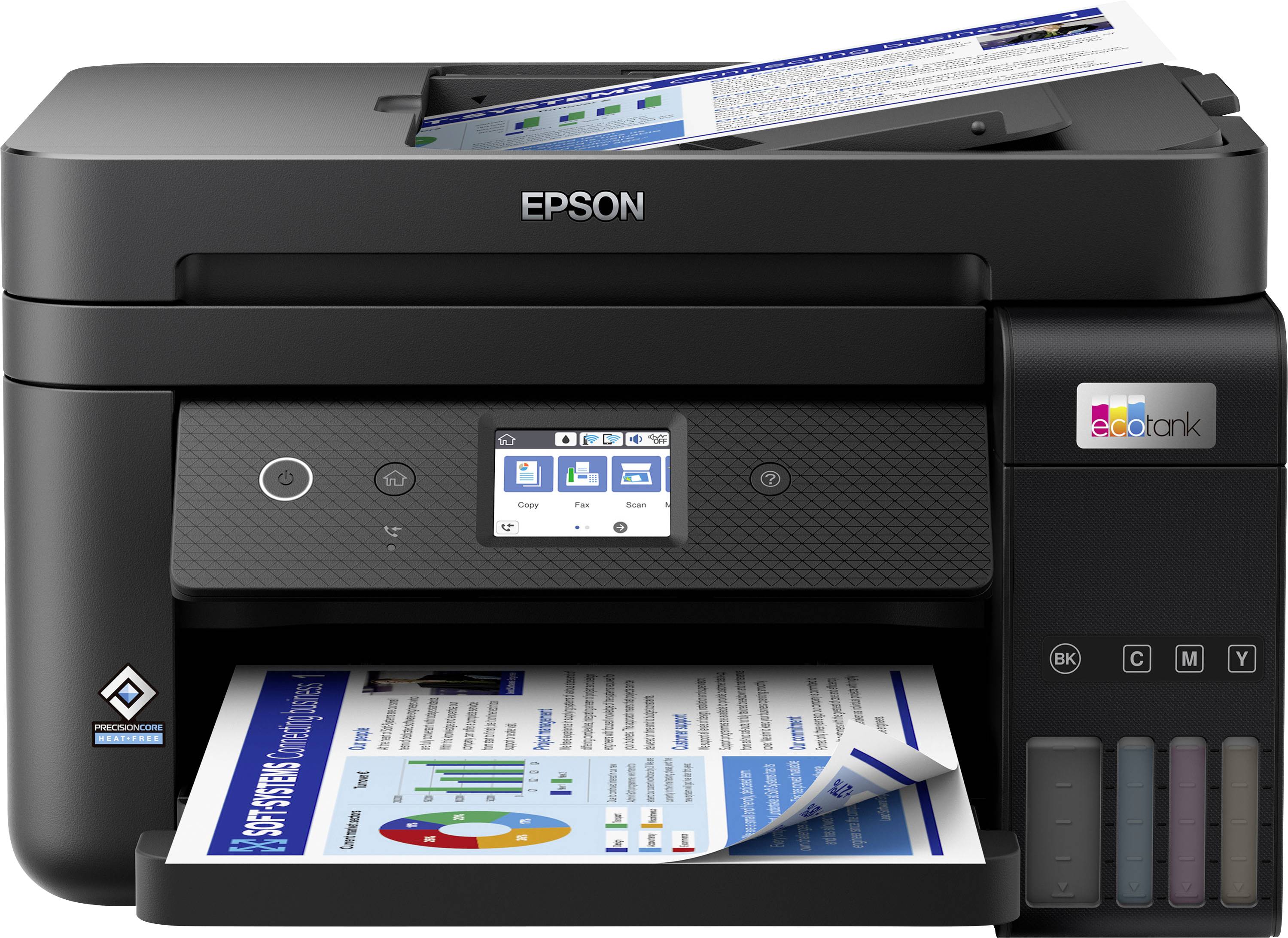 Epson EcoTank ET-4850 multifunkcijski tiskalnik brizgalni barvni A4 tiskalnik, optični bralnik, kopirni stroj, faks ADF, Duplex, LAN, USB, WLAN, sistem posode za črnilo