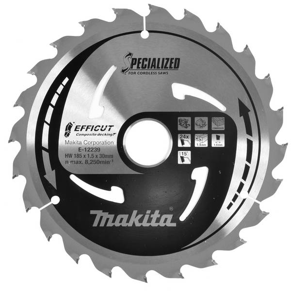 Makita  E-12239 list krožne žage 185 x 30 x 1.5 mm Število zobcev (na colo): 24 1 kos