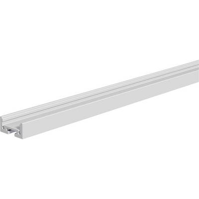 Dolg aluminijast LED kanal/linearni profil svetilke prikazan v perspektivi na belem ozadju.