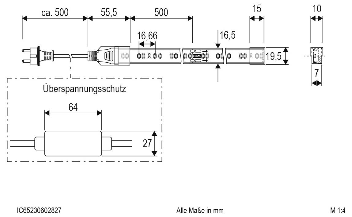 EVN IC65230602827 LED trakovi komplet EEK: G (A - G) z moškim konektorjem 230 V 5 m toplo bela 1 kos-2
