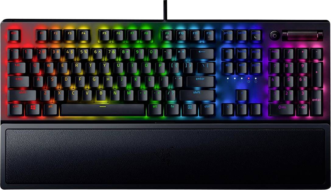 RAZER BlackWidow V3 kabelska povezava igralna tipkovnica osvetljen, naslon za dlani nemčija, qwertz črna