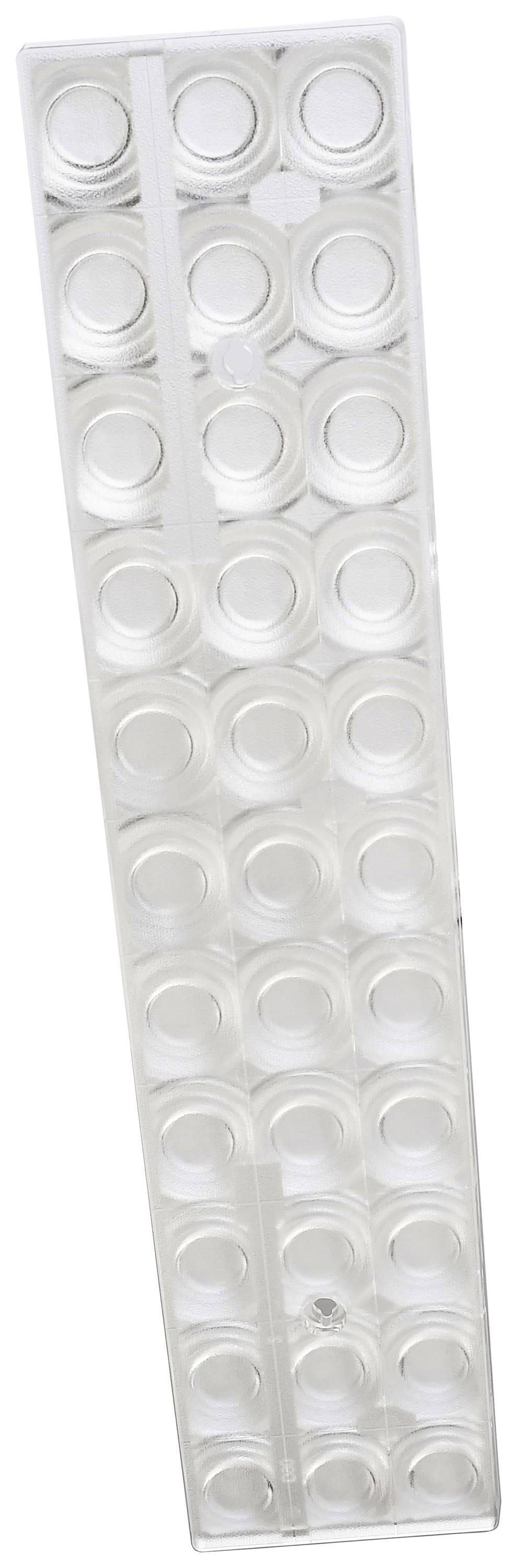 Prozorna 4x12 mikrotitrska plošča iz plastike z praznimi jamicami, ki se uporablja v laboratorijskih preiskavah.