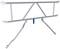 Srebrna podporna palica gradbenih odrov z modrim zaklepnim mehanizmom na sredini, namenjena stabilizaciji gradbenih odrov.