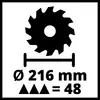 'Žagin list s premerom 216 mm; 48 zob.'