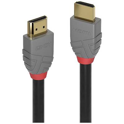 Dva siva HDMI-vtikača s rdečim obročem in črnim kablom, eden označen z 'LINDY', drugi z 'HDMI'.