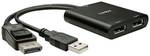 Lindy 38427 adapter za video kabel Mini DisplayPort + USB Type-A 2 x DisplayPort črn