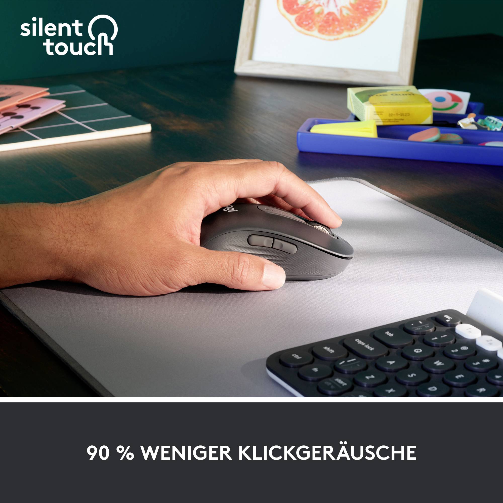 Logitech Signature M650 L left miška brezžično, Bluetooth® Velikost: l optični grafitna 5 Tipke 4000 dpi-2