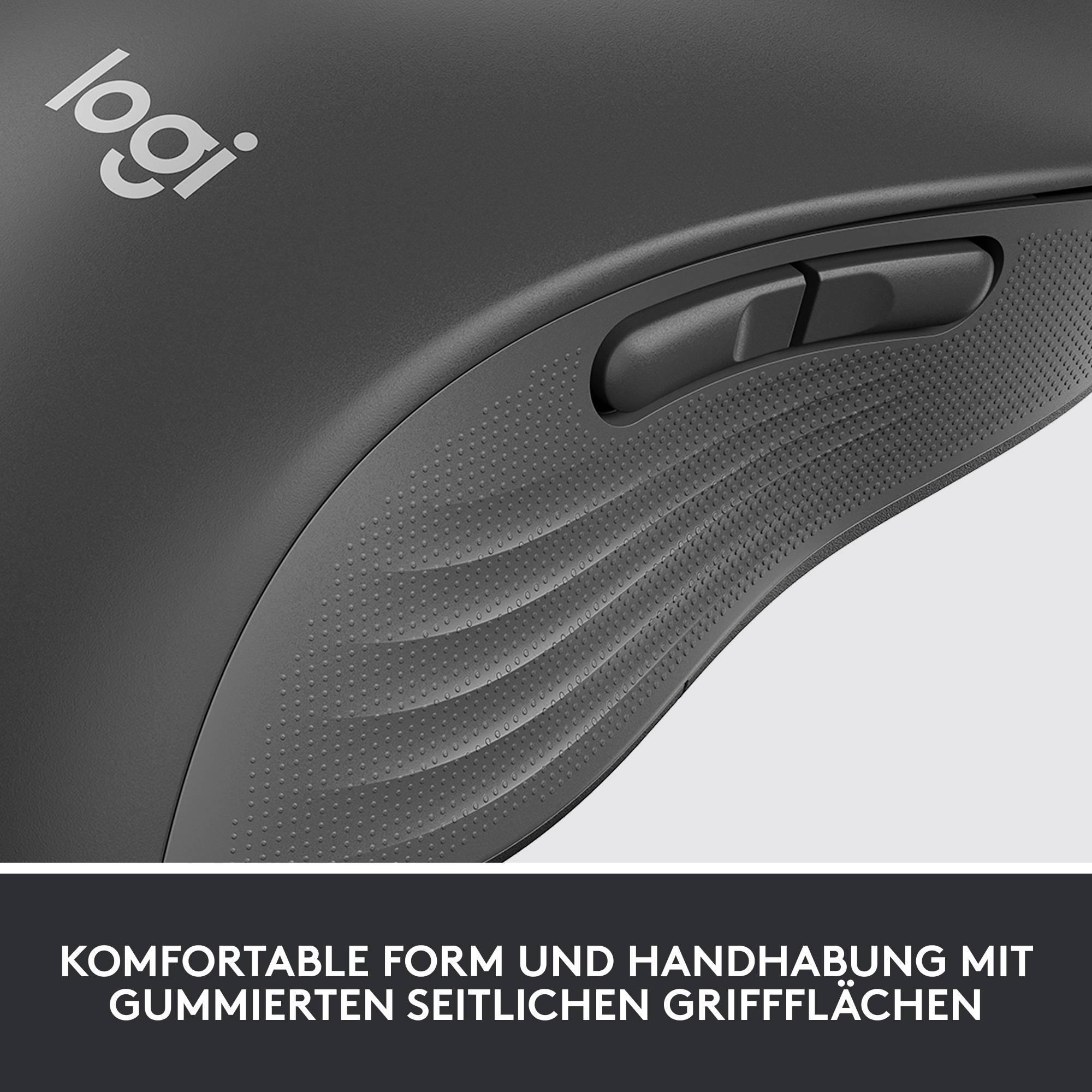 Logitech Signature M650 L left miška brezžično, Bluetooth® Velikost: l optični grafitna 5 Tipke 4000 dpi-6
