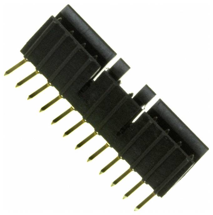 10-stični priključni čip s porakapanim usmeritvenim vtičem za elektronske tiskanice.