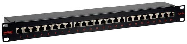 Roline  24 vrat omrežni patch panel 483 mm (19") CAT 5e 1 U črna