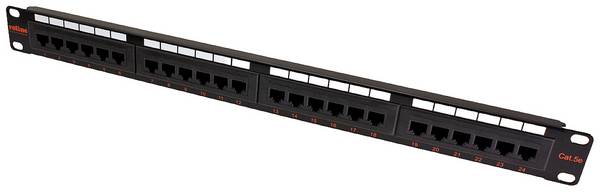 Roline  24 vrat omrežni patch panel 483 mm (19") CAT 5e 1 U črna