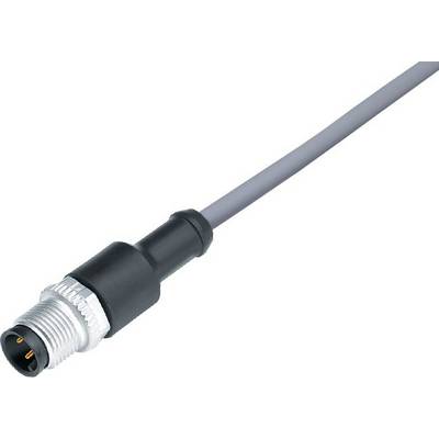 Črn kabel z kovinskim navojem in več priključki na koncu.
