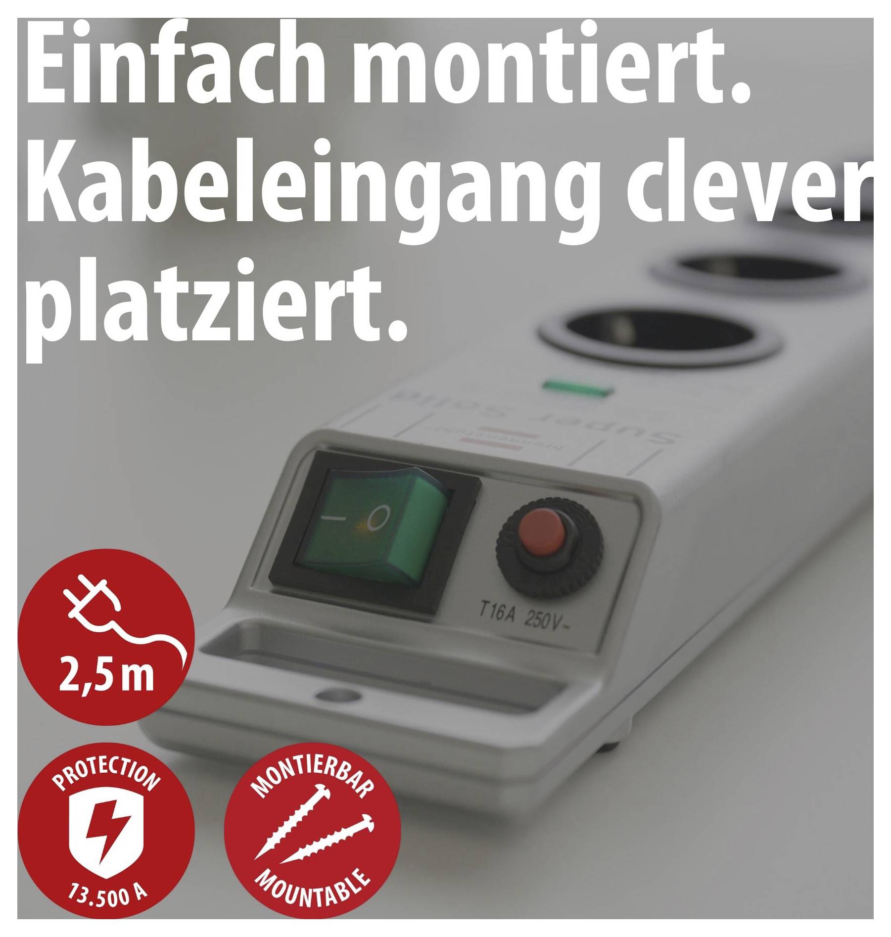 Brennenstuhl 1153340318 razdelilna letev s prenapetostno zaščito srebrna vtičnica 1 kos-1
