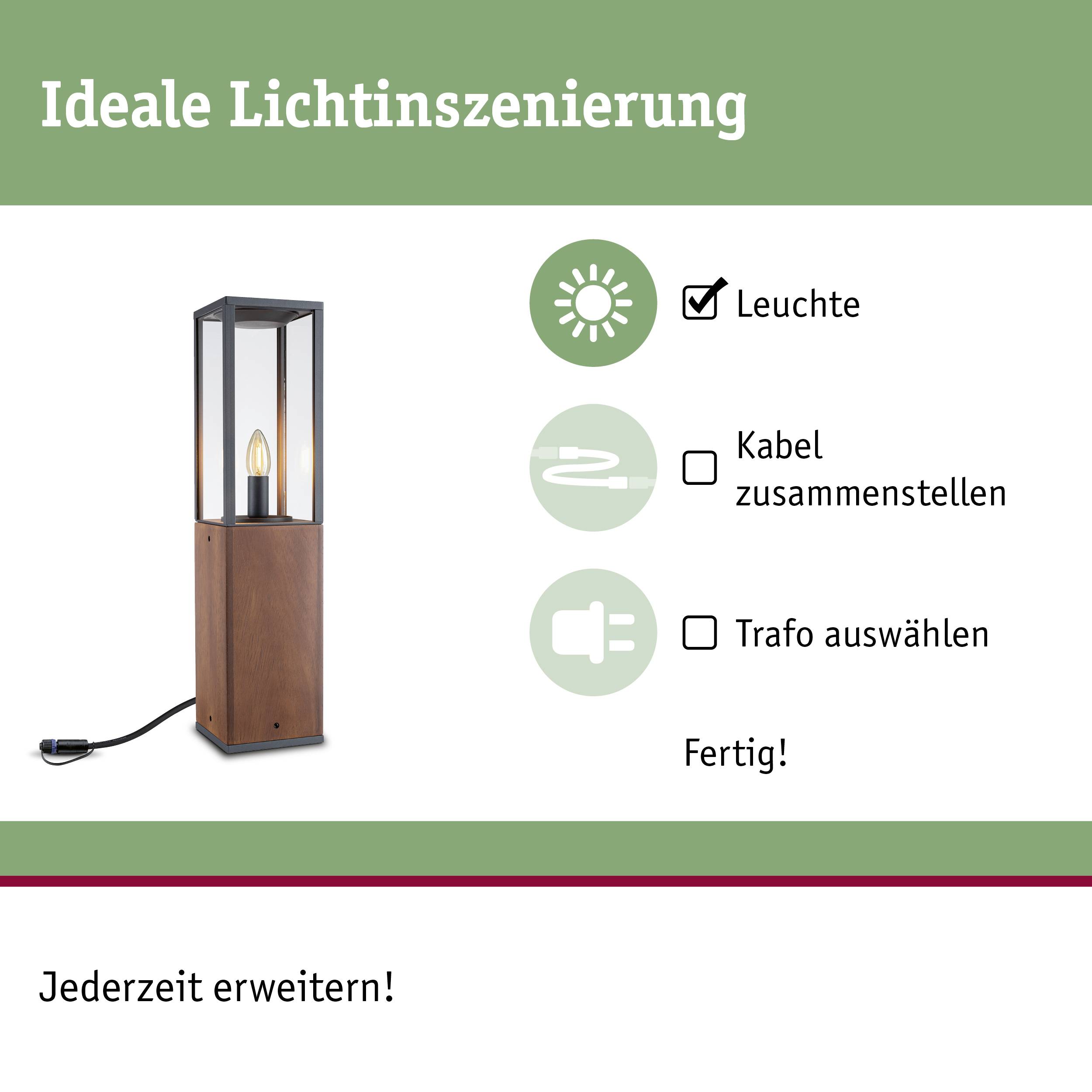 Paulmann Lichtobjekt Venea 94674 sistem razsvetljave plug & shine LED vrtni reflektor LED 2 W toplo bela les-9