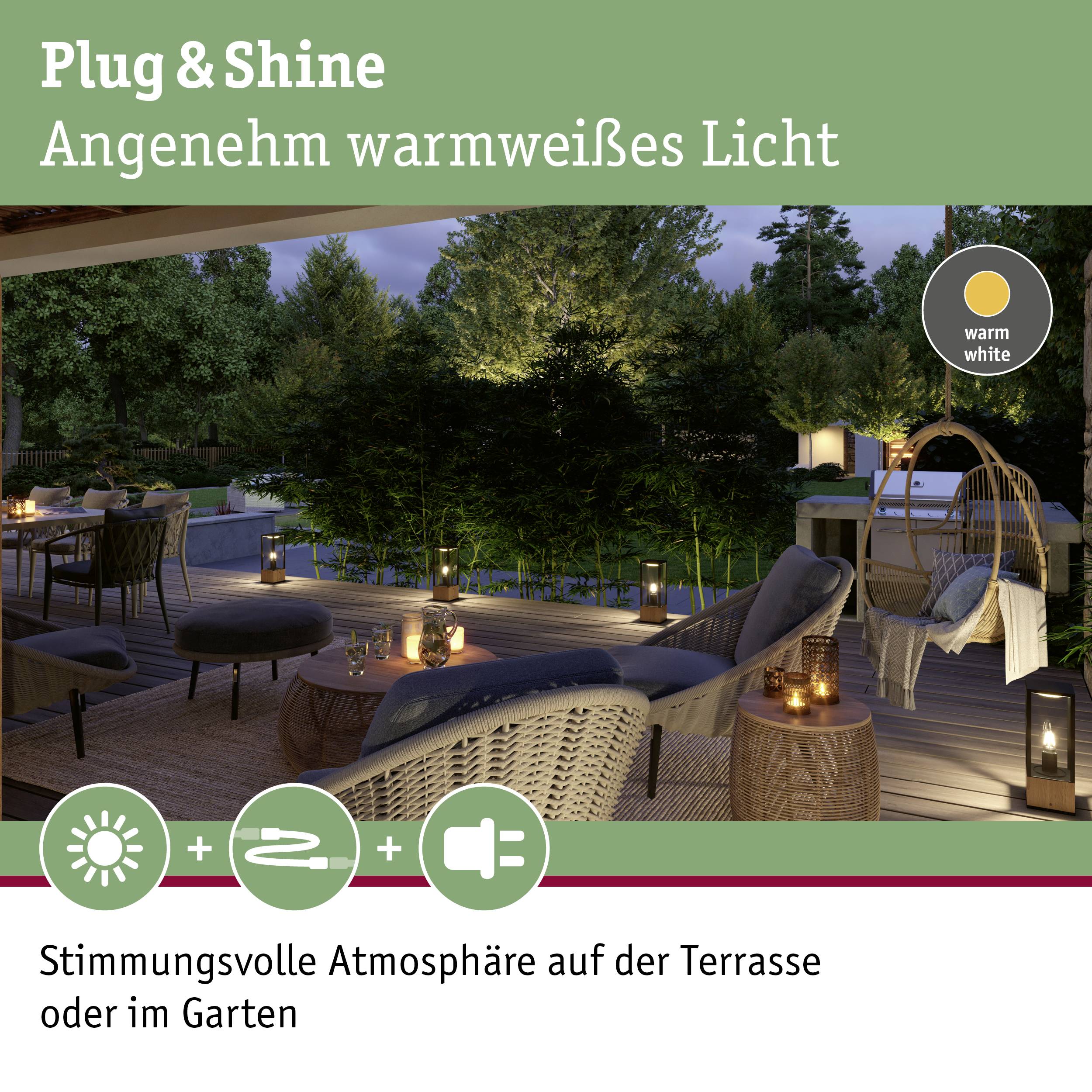 Paulmann Lichtobjekt Venea 94674 sistem razsvetljave plug & shine LED vrtni reflektor LED 2 W toplo bela les-10