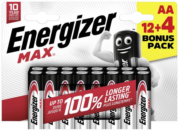 Energizer Max mignon (AA)-baterija alkalno-manganov  1.5 V 16 kos