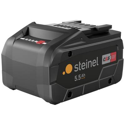 Akumulator za električne naprave znamke Steinel, 5,5 Ah kapacitete, črn z logotipom CAS.