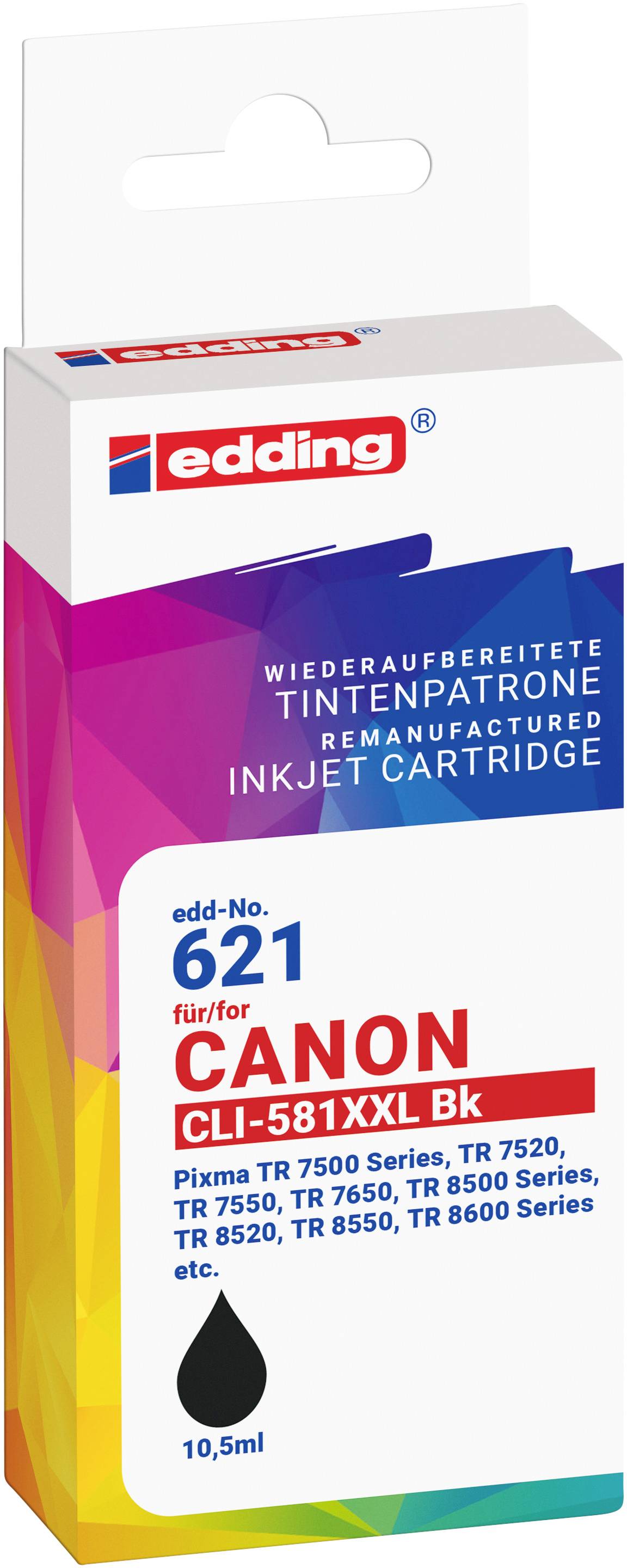 Edding črnilo zamenjava Canon CLI-581XXLBK kompatibilnost črna EDD-621 18-621