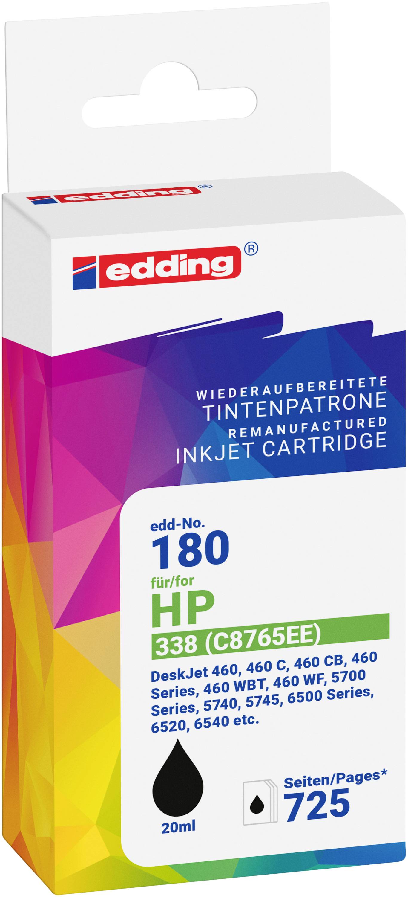 Edding črnilo zamenjava HP 338 (C8765EE) kompatibilnost črna EDD-180 18-180-0