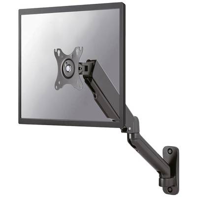 Nosilec za monitor z zložljivim ramenom, pritrjen na steno, ki drži ploščati zaslon. Idealen za prilagodljivo pozicioniranje zaslona.