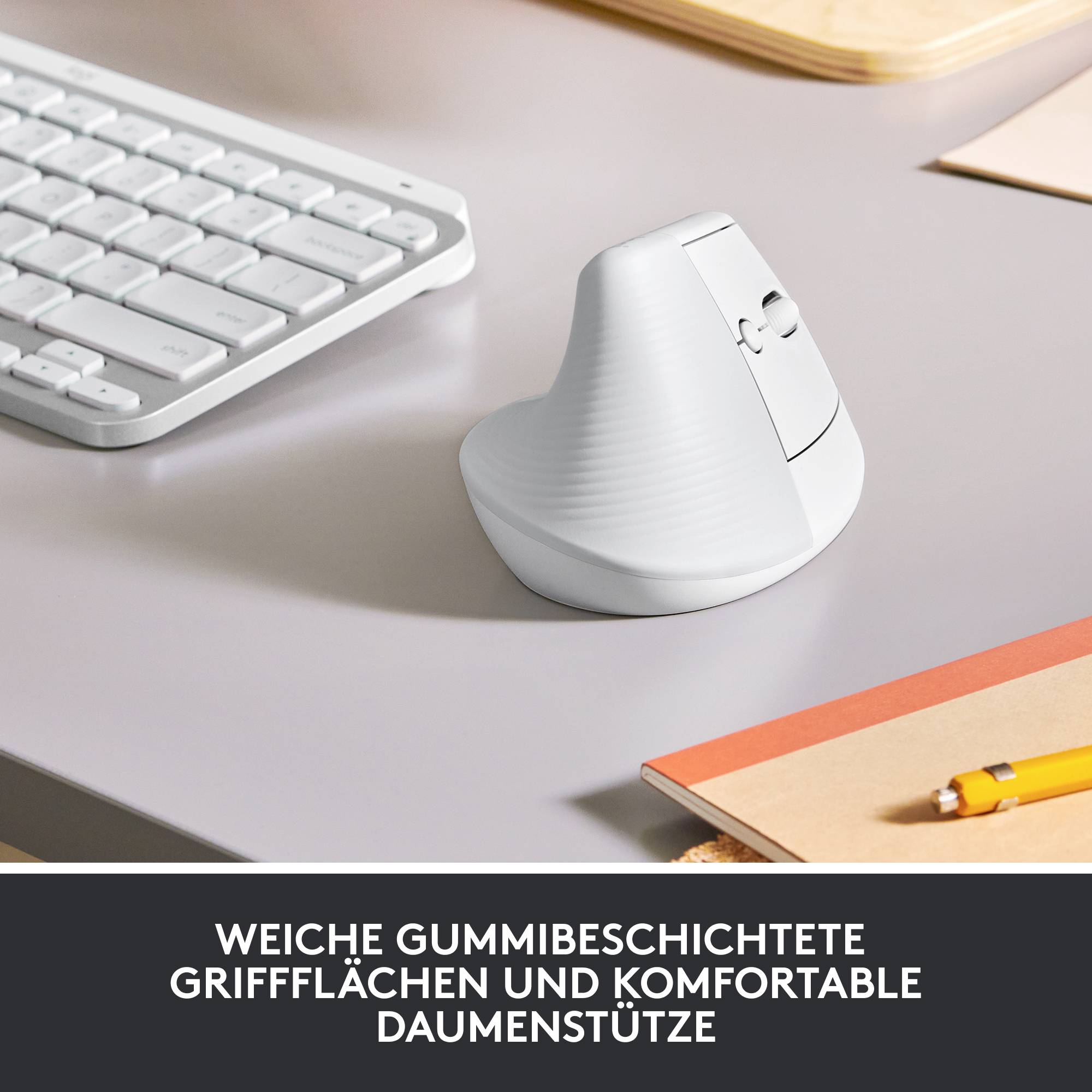 Logitech Lift Vertical Ergonomic Mouse ergonomska miška Bluetooth®, brezžično optični bela 6 Tipke 4000 dpi ergonomski-1