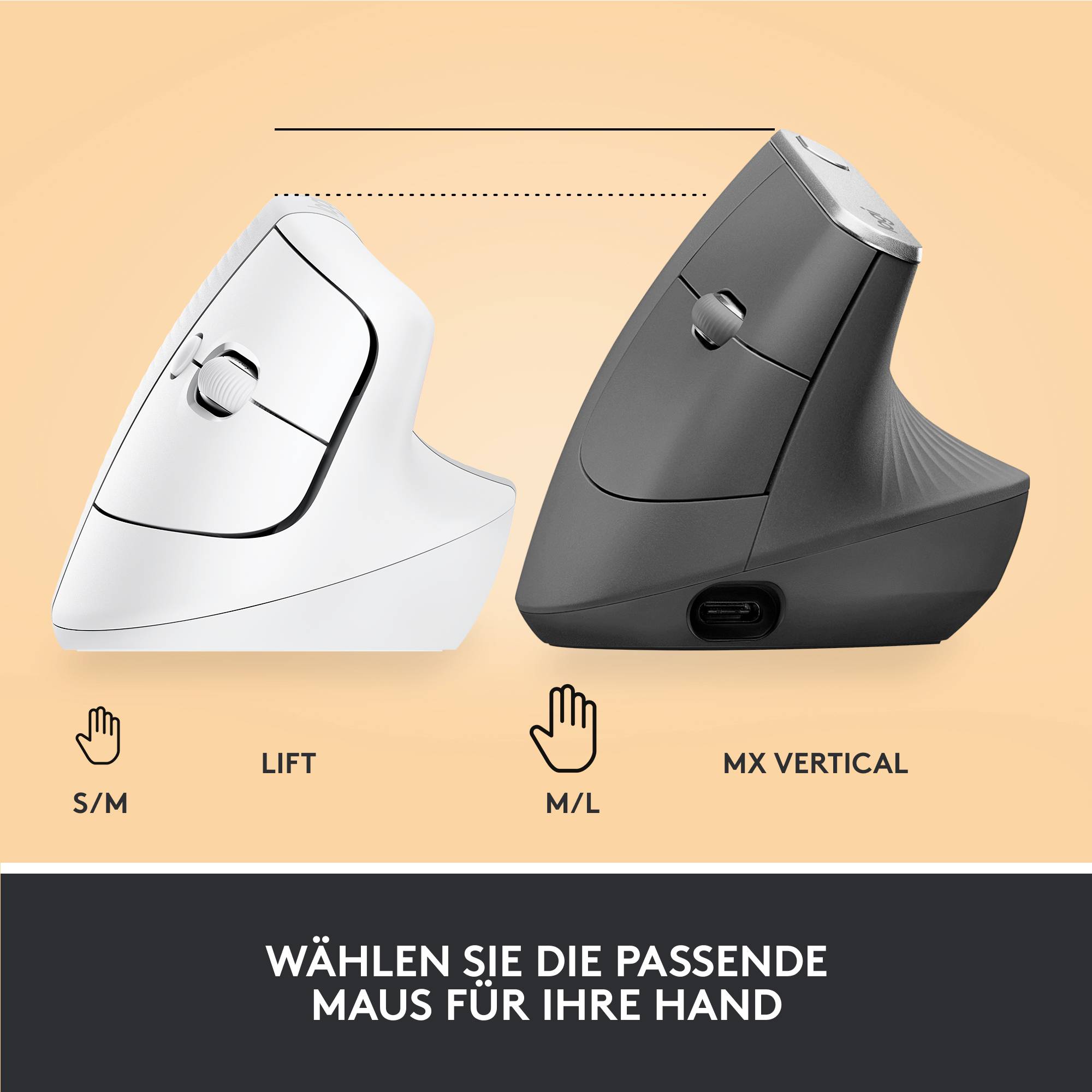 Logitech Lift Vertical Ergonomic Mouse ergonomska miška Bluetooth®, brezžično optični bela 6 Tipke 4000 dpi ergonomski-7