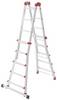 Hailo M80 7520007 aluminij večnamenska lestev Delovna višina (maks.): 5.70 m srebrna, rdeča 15.2 kg