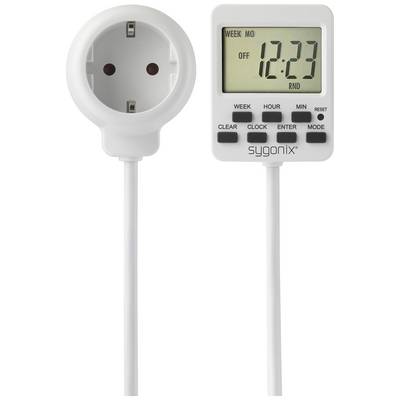Elektronska časovna vtičnica z vtiračem in zaslonom. Prikazuje čas '12:23'. Tipke za nastavitve so spodaj.