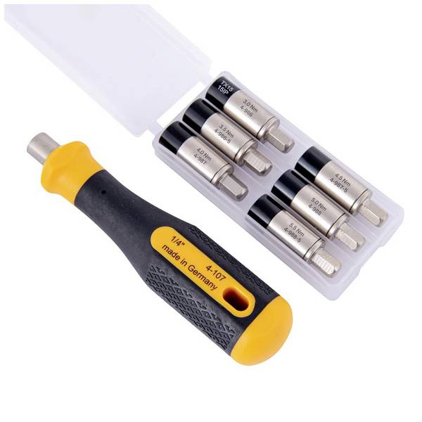 BERNSTEIN Tools for Electronics  4-989-G komplet adapterjev za momentni ključ  prednastavljen 1/4" (6,3 mm) 3.0 - 5.5 Nm