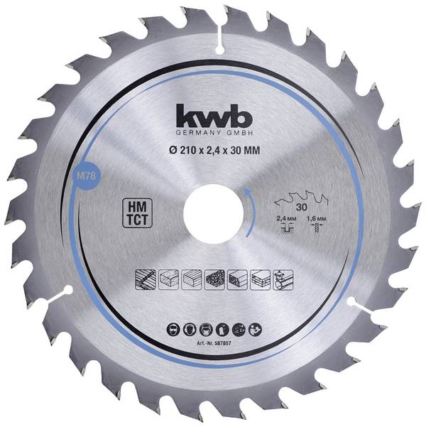 kwb  587857 list za krožno žago iz karbidne trdine 210 x 30 mm  1 kos