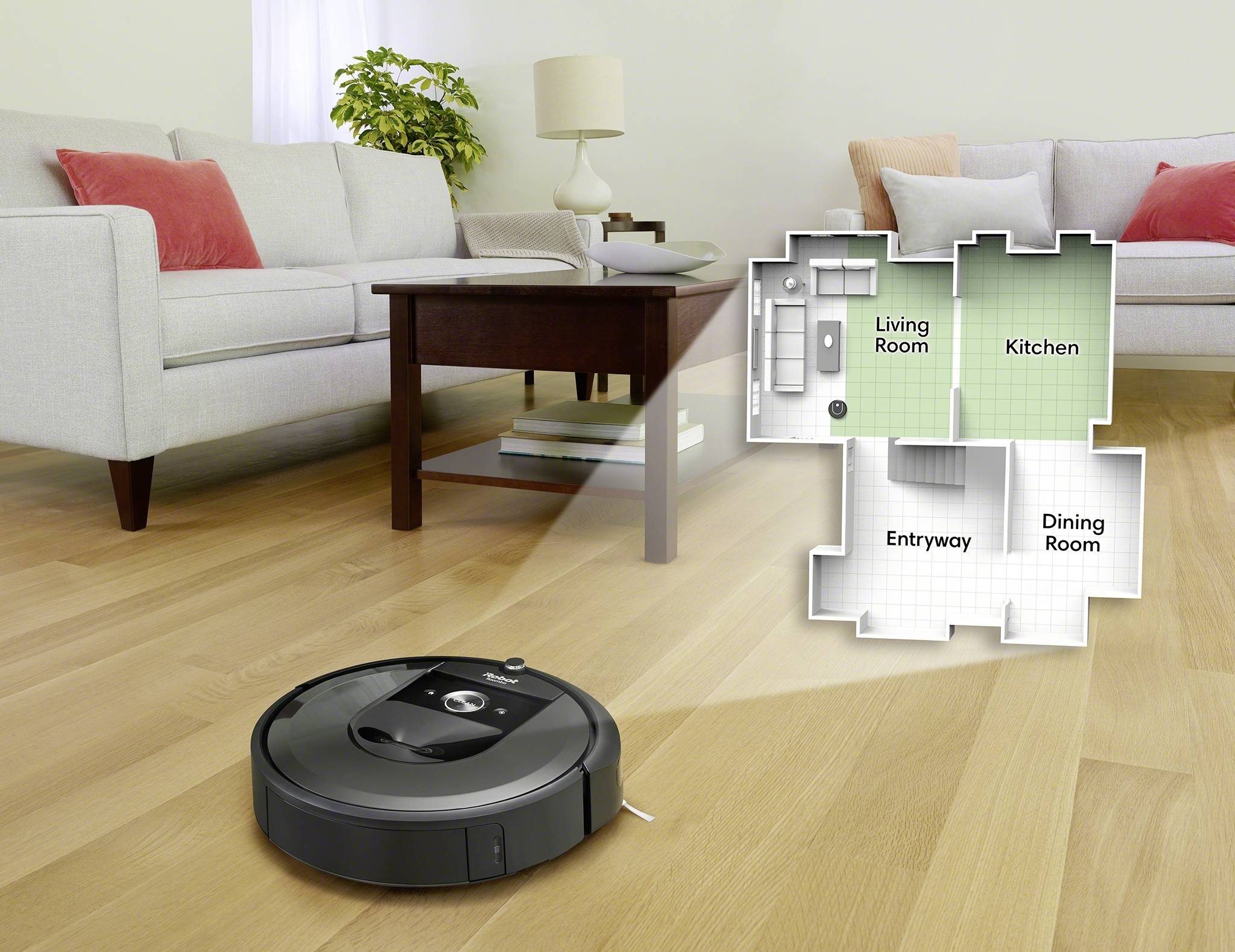 iRobot Roomba i7150 robotski sesalnik srebrna, črna nadzor z aplikacijo, glasovni nadzor, kompatibilen z amazon alexo, z-7