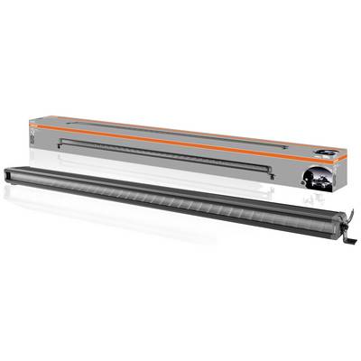 LED-svetilka v črni aluminijasti ohišju, poleg nje embalaža s sliko svetilke. Primerna za uporabo na vozilih.