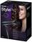 Embalaža črnega sušilnika las 'Beurer StylePro'. Prikazuje nasmejano osebo s kodrastimi lasmi, ki promovira zmogljivo styling.