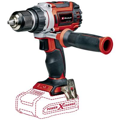 Akumulatorski vijačnik znamke 'Einhell' z ergonomskim ročajem in vpenjalno glavo. Rdeče ohišje, brez vstavljenega akumulatorja.