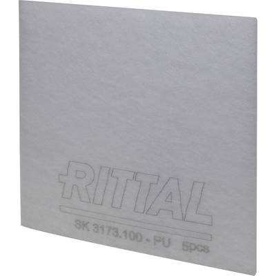 Siv filter-vlakasti paket z napisom 'Rittal SK 3173.100 - PU 5 kosov'.